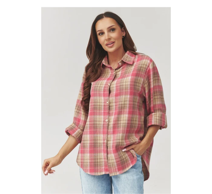 Košile s dlouhým rukávem  model 223231 Makadamia