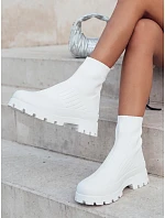 Dámské ponožkové boty ORCE white FashionStreet ZY0472 Dámské ponožkové boty ORCE white FashionStreet ZY0472