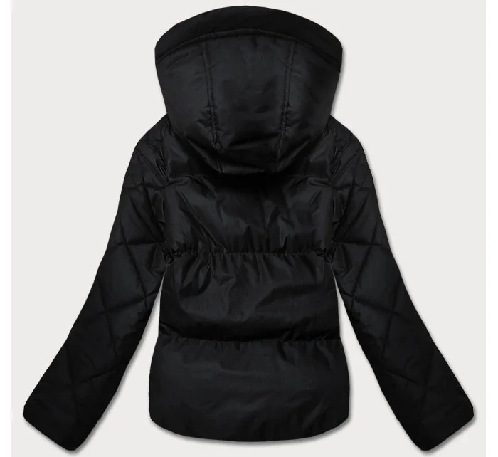 Černá bunda pro přechodné období s prošívanými rukávy (5M3113-392) Černá bunda pro přechodné období s prošívanými rukávy (5M3113-392)