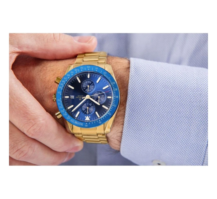 Pánské hodinky Giewont Chronograph Sapphire Gold Blue GW8720-B6