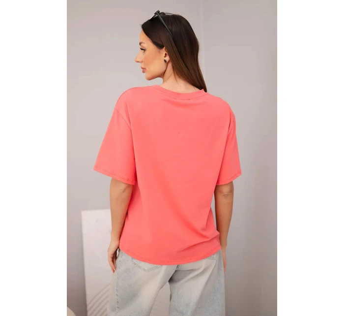 Dámská bavlněná basic halenka s krátkým rukávem malinová Dámská bavlněná basic halenka s krátkým rukávem malinová