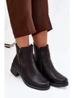 Dámské kotníkové boty na klínu s vyhříváním Černé Kalivana Dámské kotníkové boty na klínu s vyhříváním Černé Kalivana
