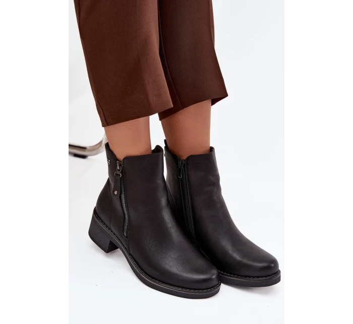 Dámské kotníkové boty na klínu s vyhříváním Černé Kalivana Dámské kotníkové boty na klínu s vyhříváním Černé Kalivana