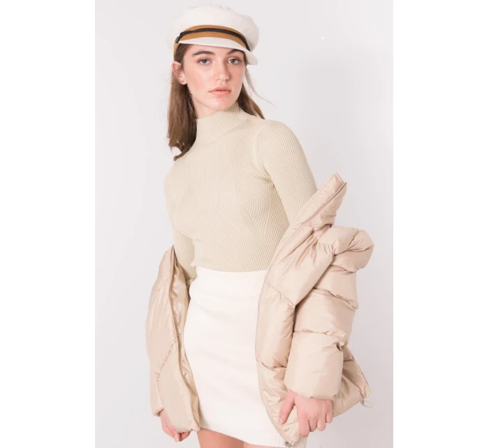 Sweter model 18484169 jasny beżowy - FPrice Sweter model 18484169 jasny beżowy - FPrice