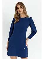 K148 Trapézové šaty - tmavě modré
