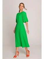 S399 Šaty s puff rukávy - zelené