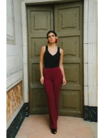 S418 Kalhoty s laclem - bordó