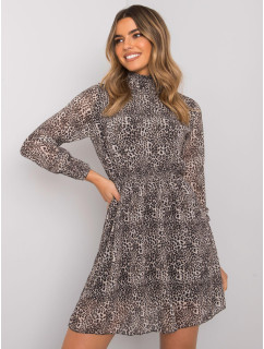 Béžové šaty s leopardím vzorem Jacquie RUE PARIS