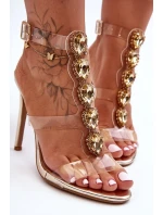 Vysoké Sandály Přezky D&A Zlaté Vysoké Sandály Přezky D&A Zlaté