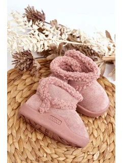 Dětské sněhule na suchý zip Pink Unitia