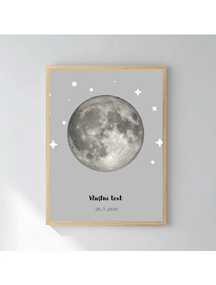 Personalizovaný magický fotoobraz v rámu - 30x40 - měsíční fáze
