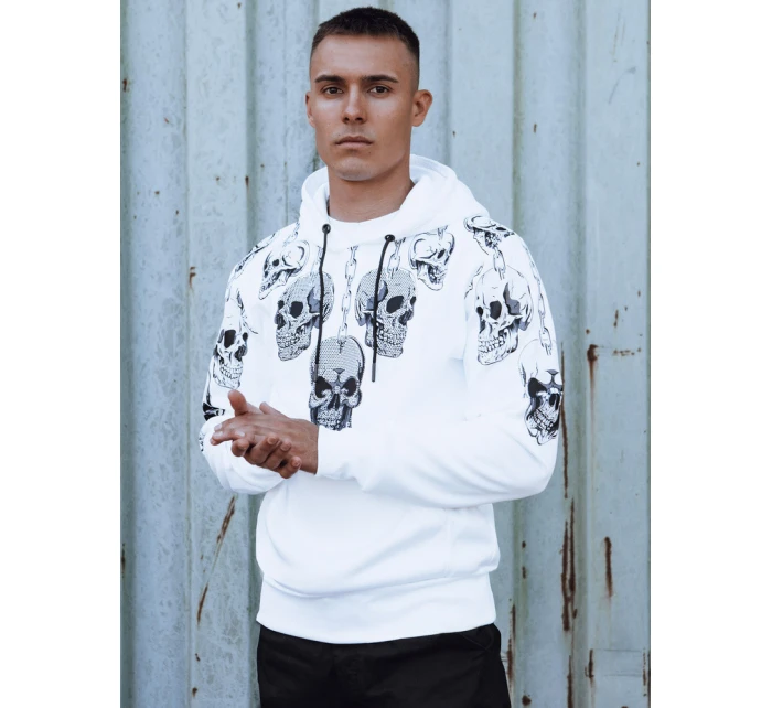 Pánská mikina s kapucí bílá Dstreet model 21980048 - FashionStreet Pánská mikina s kapucí bílá Dstreet model 21980048 - FashionStreet