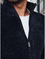 Pánský rozepínací tmavě modrý svetr FashionStreet WX2227 Pánský rozepínací tmavě modrý svetr FashionStreet WX2227