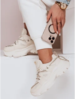 Dámské tenisky na silnější podrážce NEWMOVE beige FashionStreet ZY0589