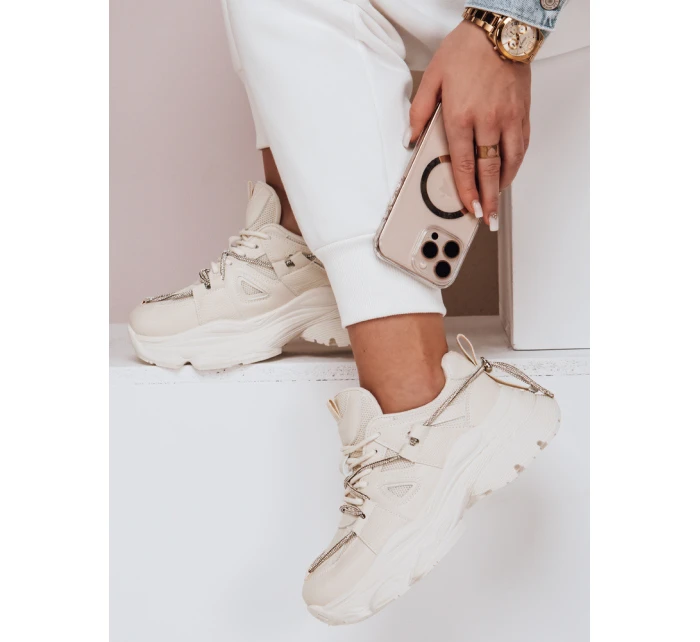 Dámské tenisky na silnější podrážce NEWMOVE beige FashionStreet ZY0589