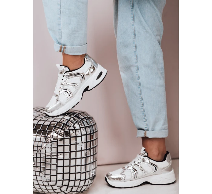 Dámské tenisky s plochou podrážkou GLISSWALK silver FashionStreet ZY0616