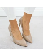 Béžové lodičky na jehlovém podpatku Sergio model 22013077 - LEONE Béžové lodičky na jehlovém podpatku Sergio model 22013077 - LEONE