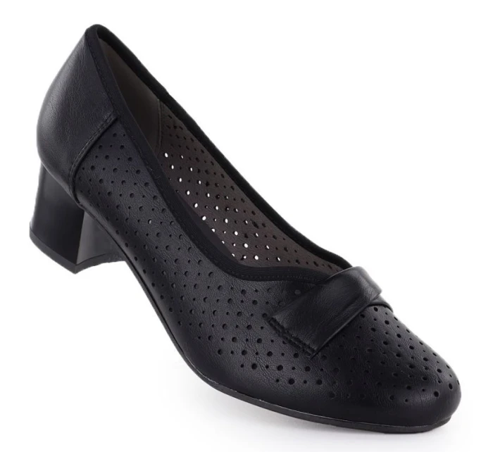 Dámské černé ažurové lodičky Jezzi 233-12 Dámské černé ažurové lodičky Jezzi 233-12