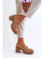 Dámské polobotky na podpatku s ozdobou Camel model 21655233 - Boto Dámské polobotky na podpatku s ozdobou Camel model 21655233 - Boto