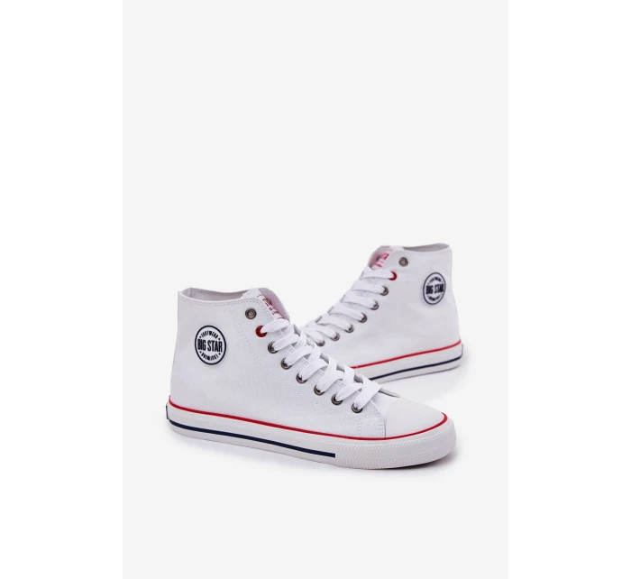 Pánské Textilní Tenisky Big Star NN174305 HI-POLY SYSTEM Bílé Pánské Textilní Tenisky Big Star NN174305 HI-POLY SYSTEM Bílé