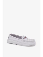 Dámské kožené mokasíny model 21834417 – bílé - Kesi