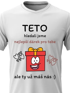 Dámské bavlněné tričko s potiskem - NEJLEPŠÍ DÁREK PRO TETU - bílé 