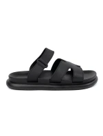 Originální  nazouváky dámské černé na plochém podpatku