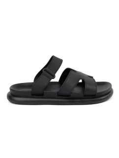 Originální  nazouváky dámské černé na plochém podpatku