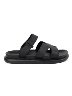 Originální  nazouváky dámské černé na plochém podpatku