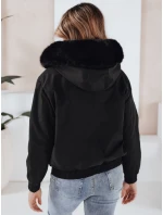 Dámská zimní bunda krátká s kožešinou černá model 21991168 - Dstreet