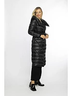Černý prošívaný kabát s kapucí model 21247100 - Ann Gissy