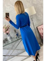 Šaty s ozdobným páskem a nápisem cornflower blue Šaty s ozdobným páskem a nápisem cornflower blue