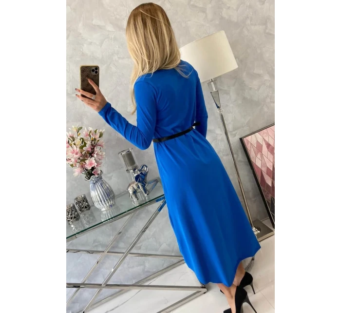 Šaty s ozdobným páskem a nápisem cornflower blue Šaty s ozdobným páskem a nápisem cornflower blue