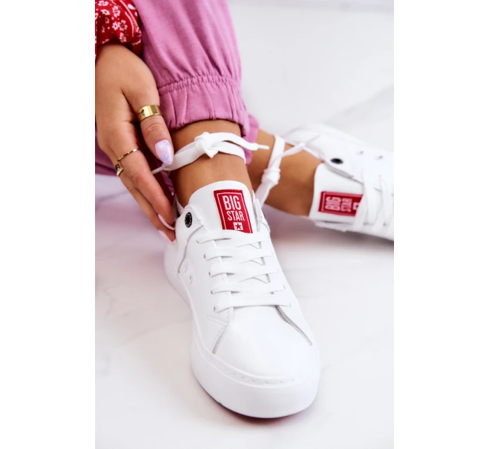 Kožené tenisky Big Star JJ274212 bílé a červené Kožené tenisky Big Star JJ274212 bílé a červené