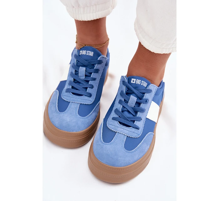 Kožené semišové tenisky Dámské Big Star TT274165 Modré
