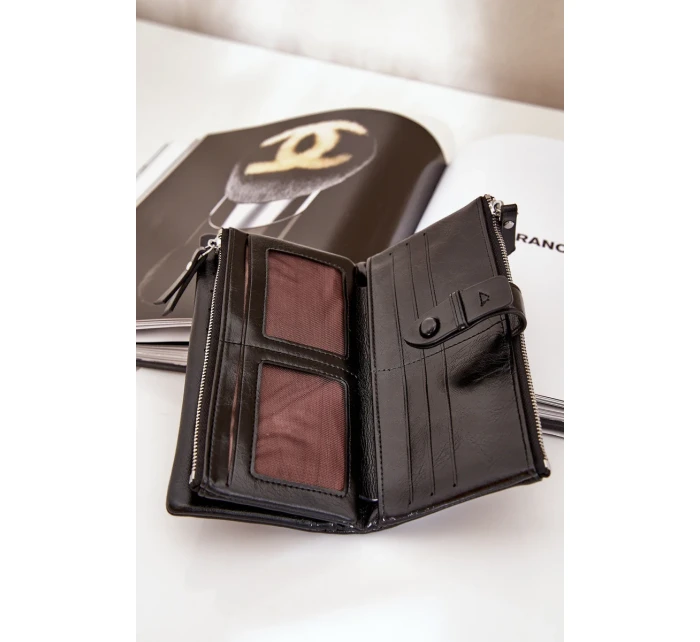 Dámská peněženka z eko kůže černá Irinda