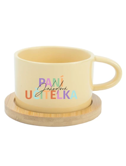 Personalizovaný keramický hrníček Makronka pro paní učitelku/pana učitele 