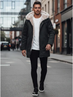 Pánská zimní bunda parka s kapucí zelená FashionStreet TX4966z