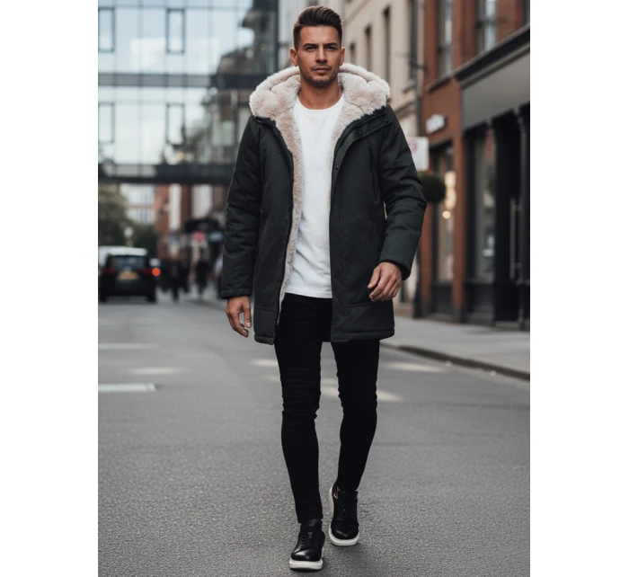 Pánská zimní bunda parka s kapucí zelená FashionStreet TX4966z