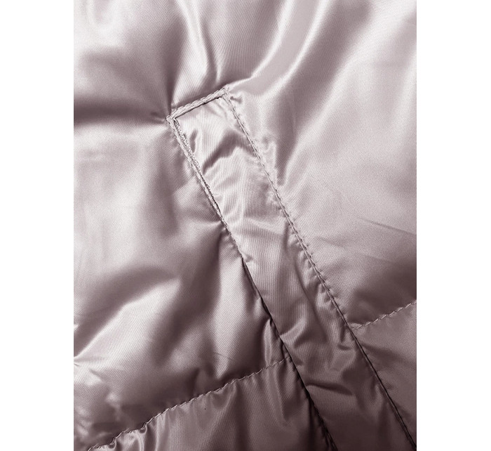 Bledě růžová krátká dámská bunda s odepínací kapucí S'West (B8228-81)