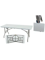 SKLÁDACÍ STOLEK V KABELU 180x70 cm MAX.100 kg BÍLÝ