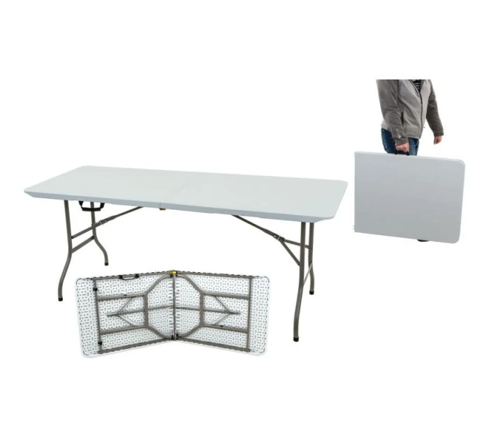 SKLÁDACÍ STOLEK V KABELU 180x70 cm MAX.100 kg BÍLÝ