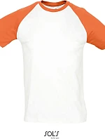 SOL'S Funky Pánské 2-barevné raglánové tričko 25.1190 white/orange