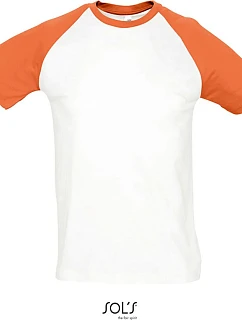 SOL'S Funky Pánské 2-barevné raglánové tričko 25.1190 white/orange