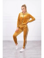 Velurová souprava s ozdobnými model 21752920 hořčicová - K-Fashion Velurová souprava s ozdobnými model 21752920 hořčicová - K-Fashion