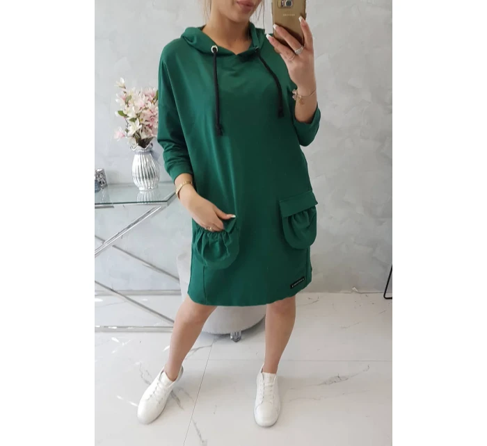 Šaty s kapucí tmavě zelené Šaty s kapucí tmavě zelené