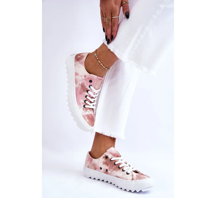 Módní nízké tenisky Big Star LL274044 růžovo-béžová Módní nízké tenisky Big Star LL274044 růžovo-béžová