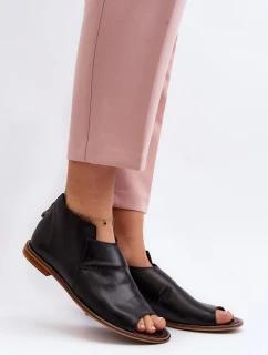 Dámské kožené sandály model 21648260 černé - Laura Messi