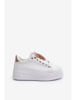 Dámské Tenisky Na Platformě S Motýlem Bílá-Zlatá Naritevia