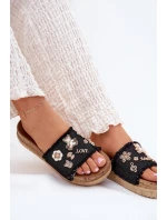 Dámské Pantofle Se Zlatými Přezkami Na Platformě Černé model 21700316 - Boto Dámské Pantofle Se Zlatými Přezkami Na Platformě Černé model 21700316 - Boto